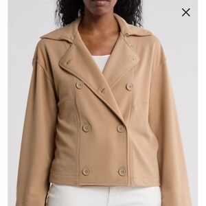 Max Studio Double Breasted Knit Twill LS Jacket 10699722 Size XL NWT